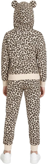 Bahob® 1 Pack Girls Tracksuits Set Cheetah Print Hoodie and Tracksuit Jogging Bottoms Kids Track Suits Activewear Sets for Girls 5-14 Years