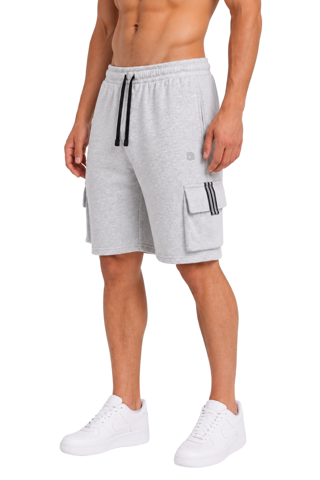 Bahob® Men's Fleece Short, Summer Casual Shorts Cotton with Elasticated Waistband Jogger Shorts S-XXL