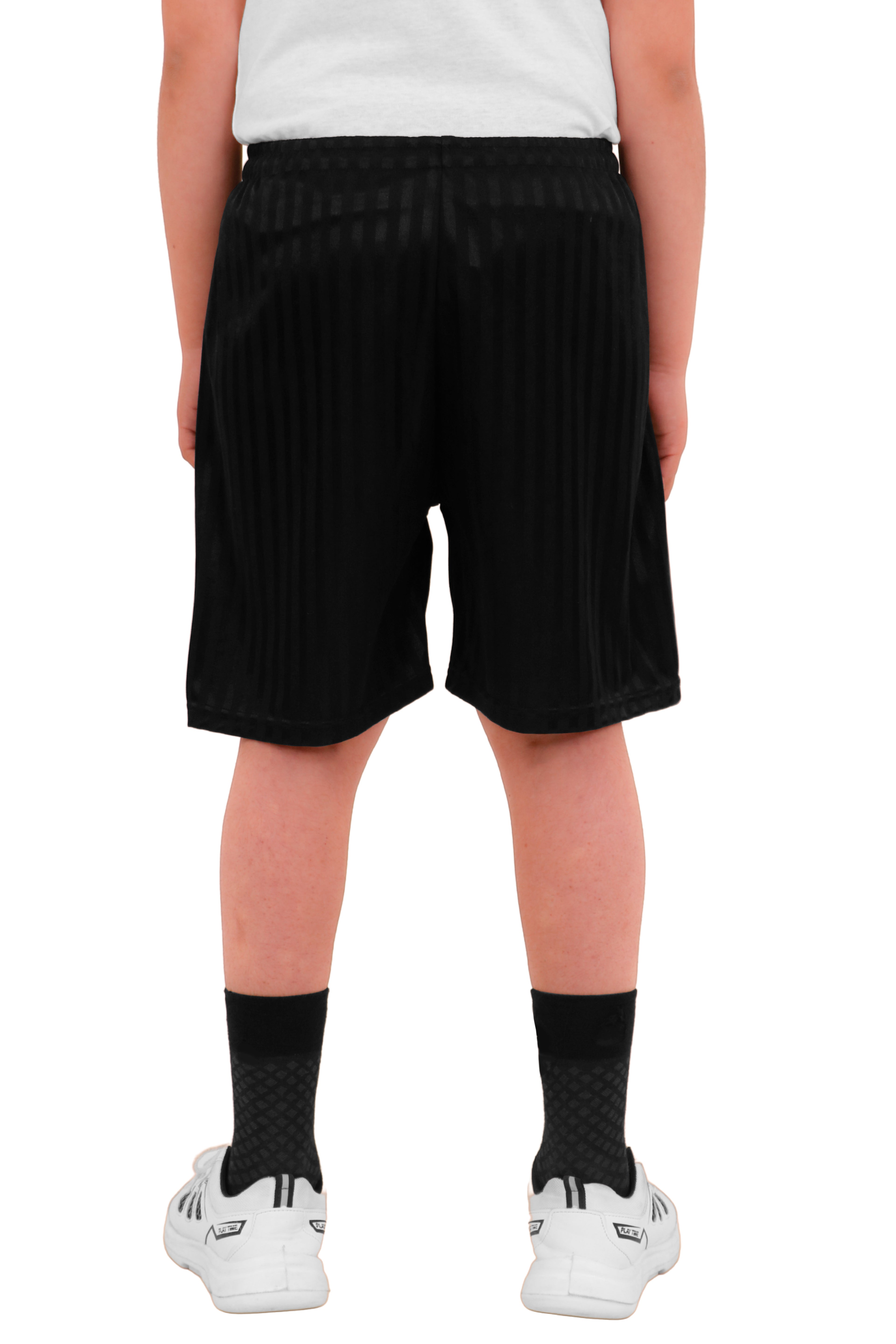 2 Pack Boys Girls Unisex Shadow Stripe Gym Sports Football Games School PE Shorts 5 to 14 Years