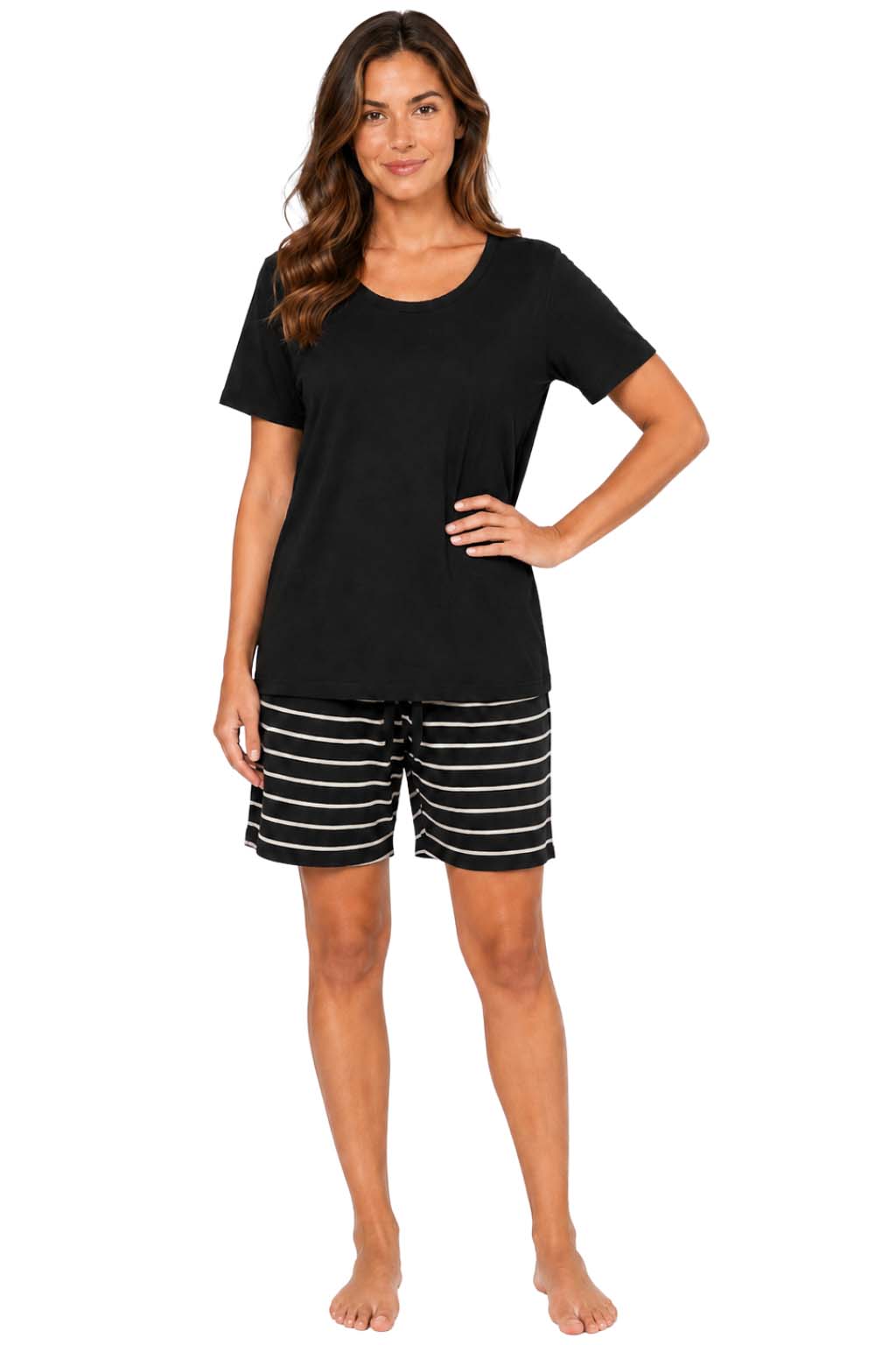Women's Pajama's Sets with Shorts Ladies Pajama's Cotton Short Sleeve Soft 2 Pieces Pjs Set Summer Loungewear Sleepwear Nightwear for Women S-XXL