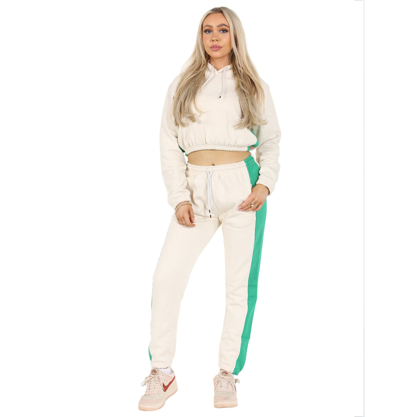 Bahob® Women’s Sportswear Set, 2 Pcs Women Tracksuit Hoodie Crop Top and Joggings Pants Leggings Yoga Gym Wear Tracksuits Activewear Set