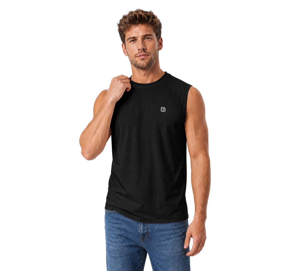 Bahob® 2 Pack Men's Sleeveless T-Shirts Vest Top for Men Tank Tops Training Running Workout Bodybuilding Shirts S-3XL