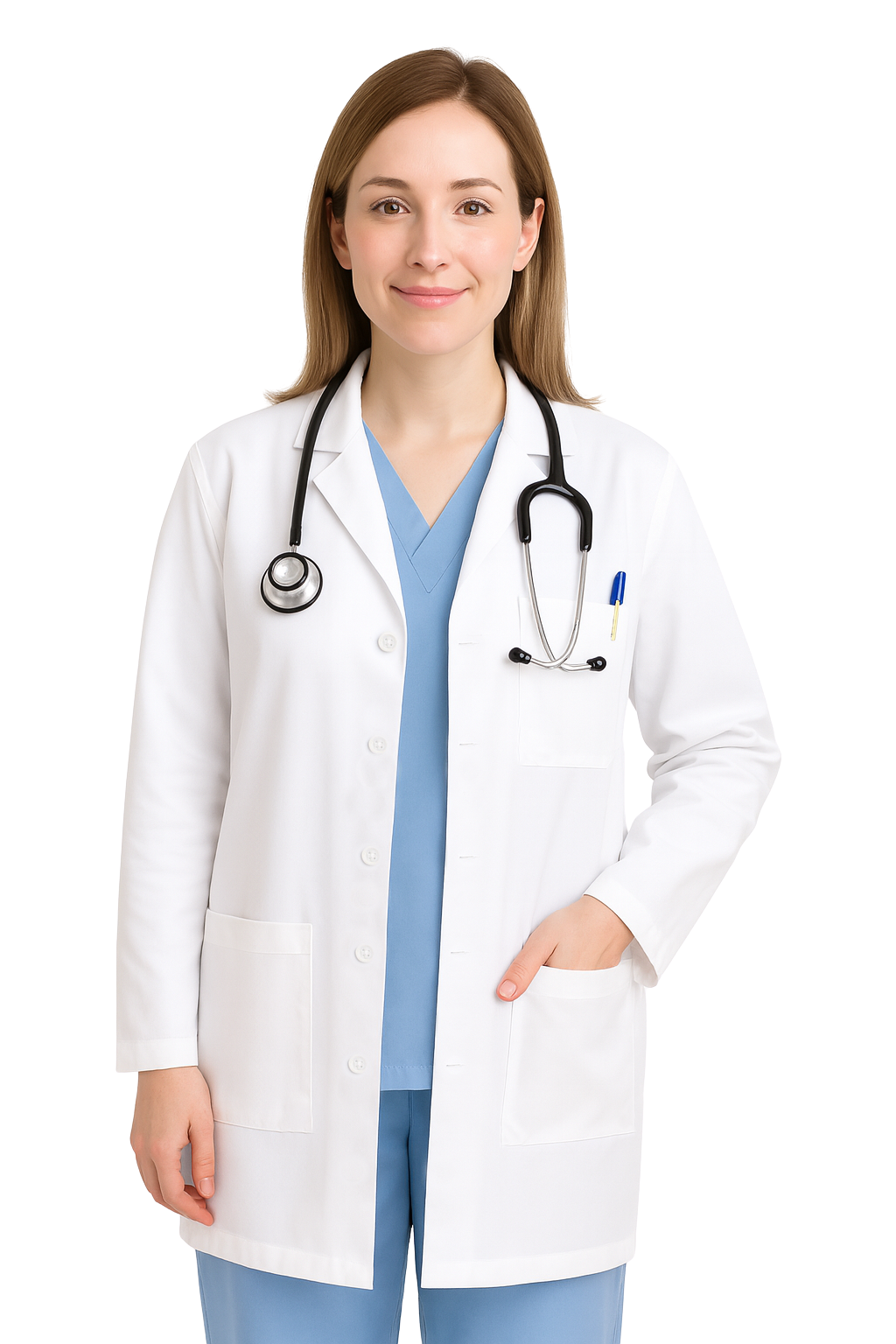 White Medical Coat Long Sleeved Unisex Lab Coat for Men and Women Doctors S-XXL