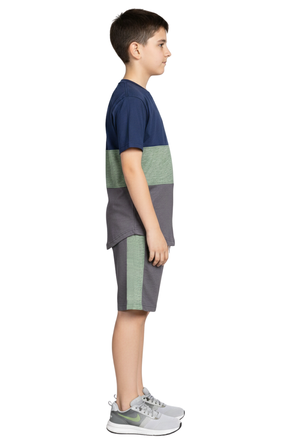 Bahob® Kids Short Set Top & Shorts Set Short Sleeves T Shirt Contrast Kids Short Set Top & Shorts Set Short Sleeves T Shirt Contrast Paneled Sports Summer Two Piece Outfit Set Children 3-14 Years