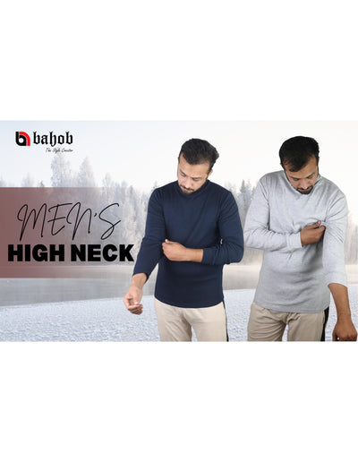 Bahob® Men's Turtleneck Slim Fit Men's Jumper Cotton Ribbed High Neck Pullover Sweater S-3XL