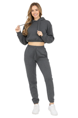 Bahob® Women’s Sportswear Set, 2 Pcs Women Tracksuit Hoodie Crop Top and Joggings Pants Leggings Yoga Gym Wear Tracksuits Activewear Set