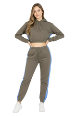 Bahob® Women’s Sportswear Set, 2 Pcs Women Tracksuit Hoodie Crop Top and Joggings Pants Leggings Yoga Gym Wear Tracksuits Activewear Set
