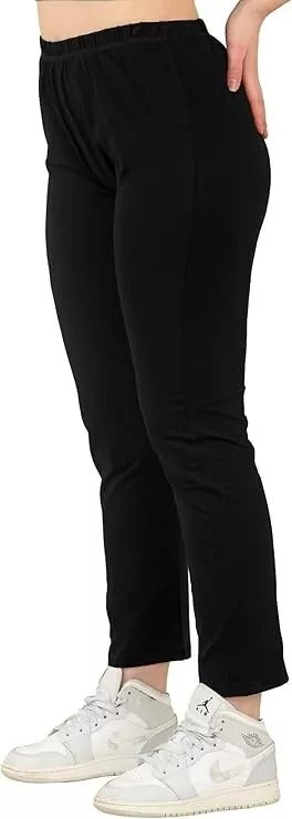 Bahob 2 Pack Girl’s Leggings Plain Pants for Kids Full Length Skin Tight, Stretch Fit Cotton Legging 5-14 Years