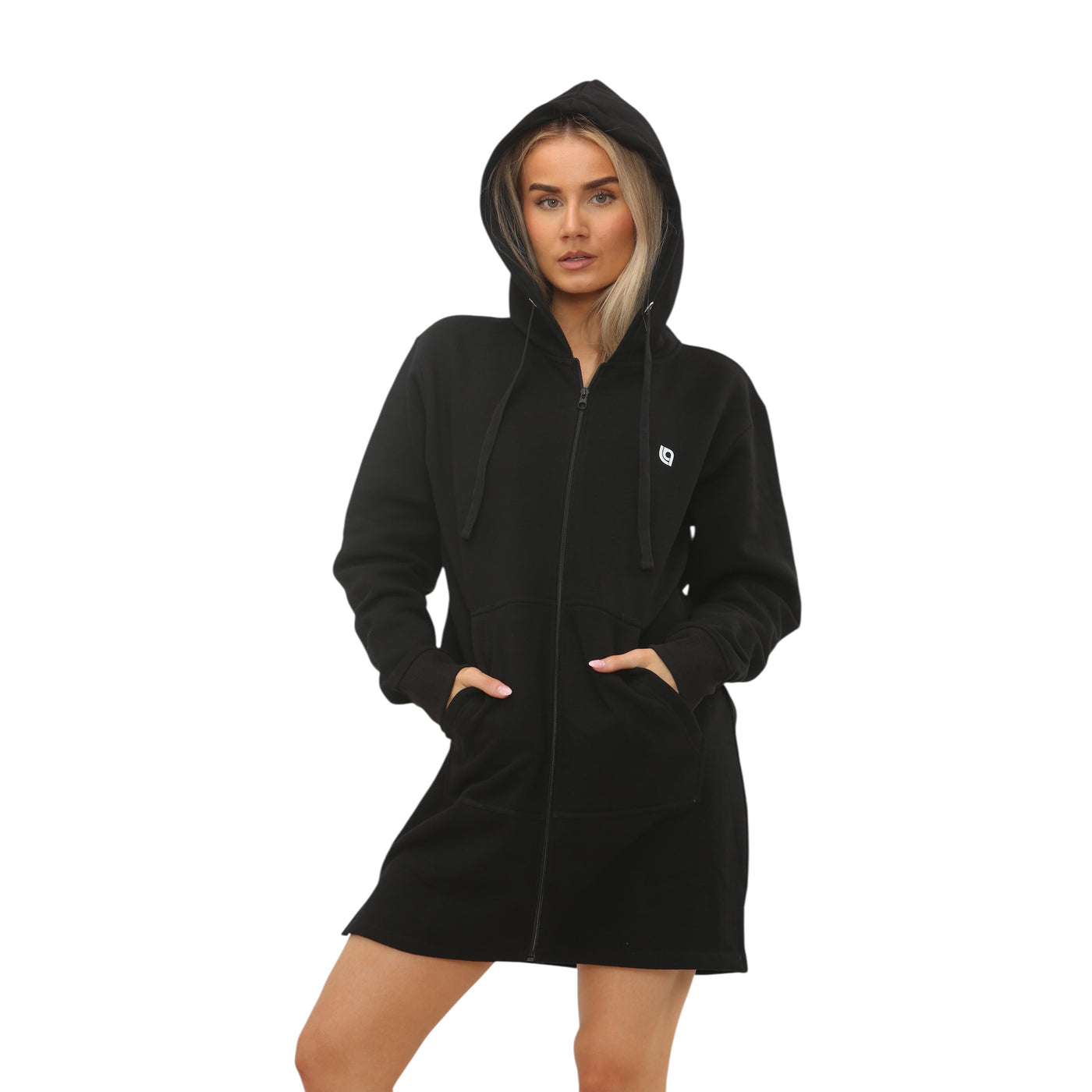 Womens Zip Up Long Hoodies Long Sleeves Ladies Fleece Longline Casual Hoodies Sweatshirt Full Zip Top Soft Jumper Jacket Hoodies For Women S-XXL