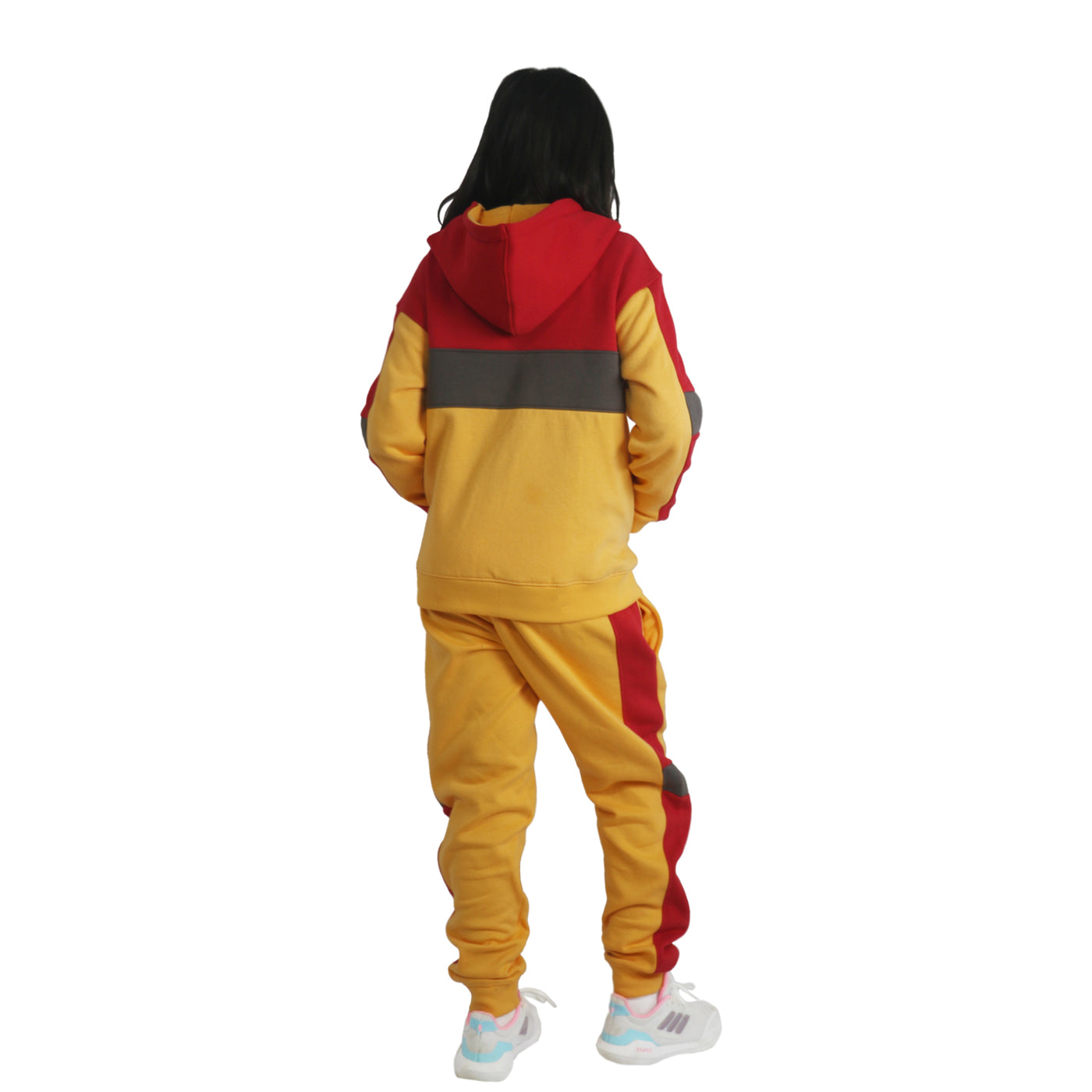 Bahob® Girls Tracksuits Set Top And Bottoms Fleece Zipper Hoodie Contrast Panel Butterfly Print Girl's Sportswear Set Tracksuits Activewear Set 3-14 Years