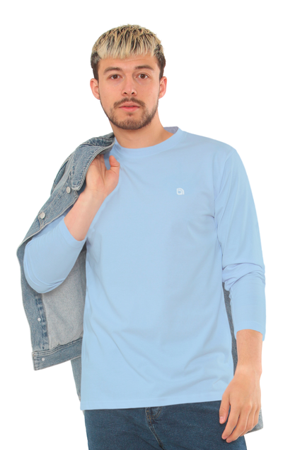 Bahob® 3 Pack Men's Long-Sleeved T-Shirt Round Neck T-Shirts Comfortable Crewneck Neck Tops for Men Soft Cotton S-3XL