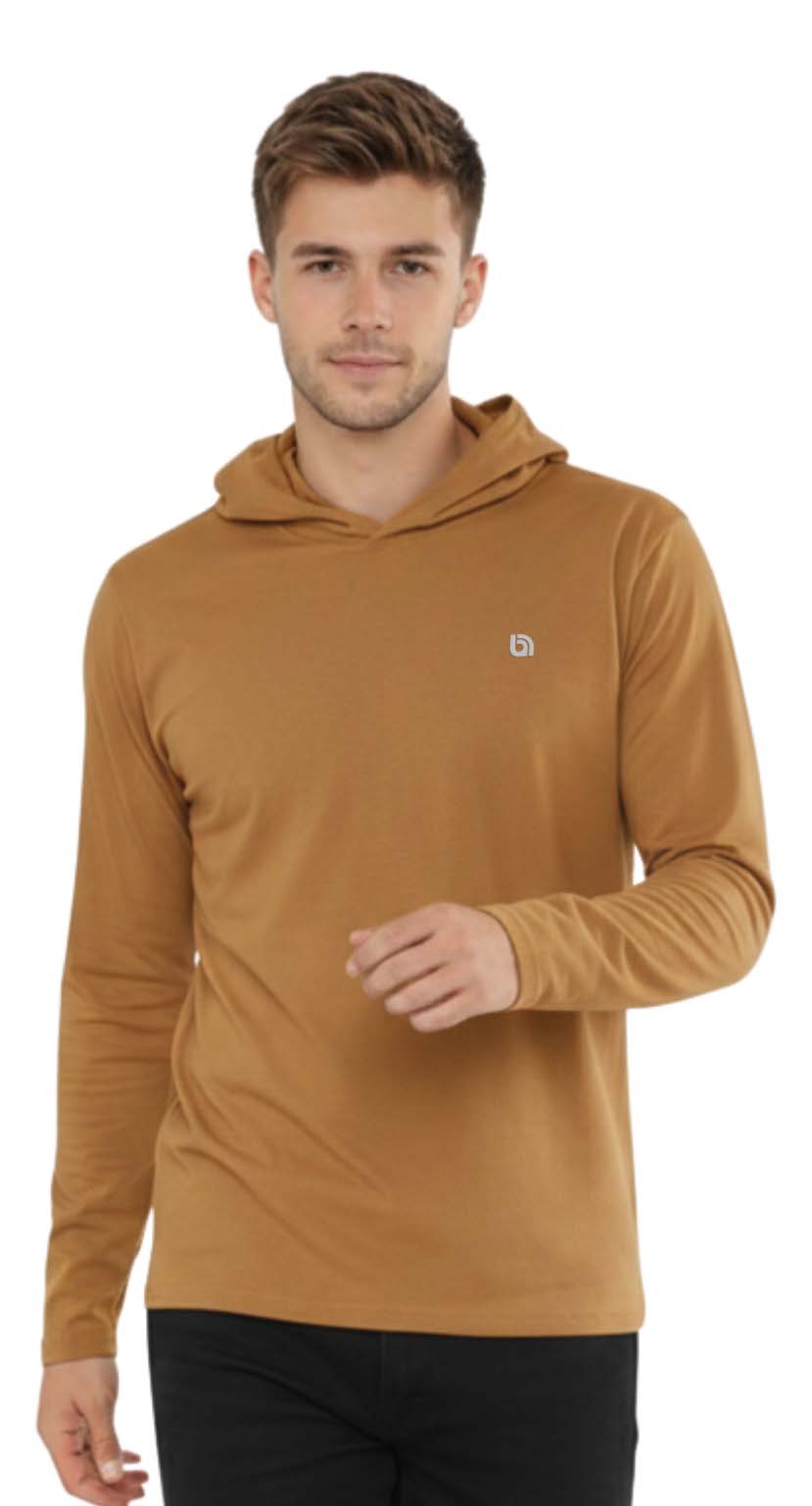 Men's Lightweight Jersey Pullover Hoodie Long Sleeve Hooded T-Shirt for Gym & Everyday Wear S-3XL