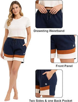 Bahob® 1 & 3 Pack Women's Fleece Short Summer Shorts with Elasticated Waistband 3 Pockets Knee Length Sweat Shorts Jogging Sport Workout Hiking Gym Athletic Running Shorts S-3XL