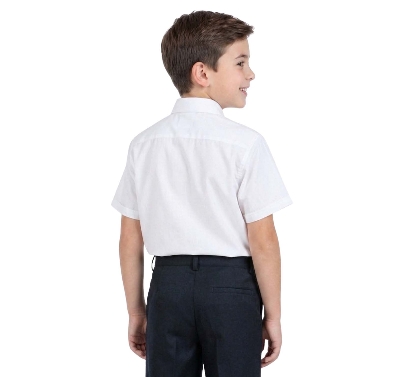 Bahob® 2 Pack Boy's School Uniform Long & Half Sleeve Button Down White School Shirts 3-14 Years