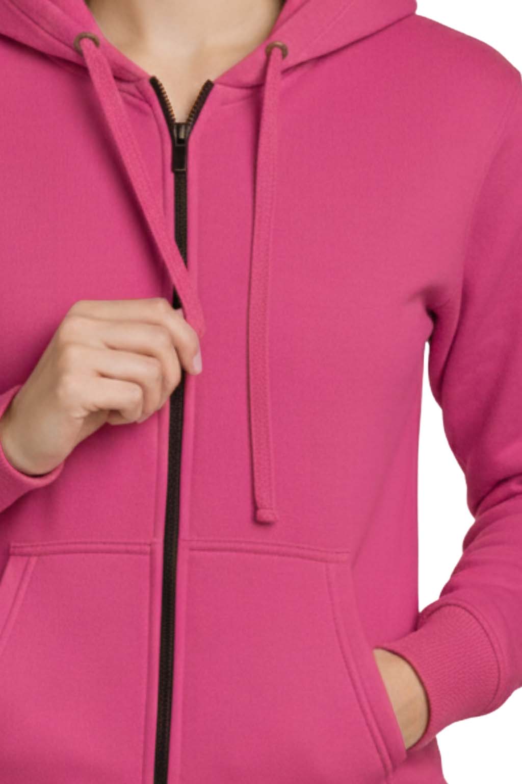 Bahob® Womens Ladies Plain Zip Up Hoodie Long Sleeve Sweatshirt Full Zip Top Soft Jumper Jacket Hoodies Top S-3XL