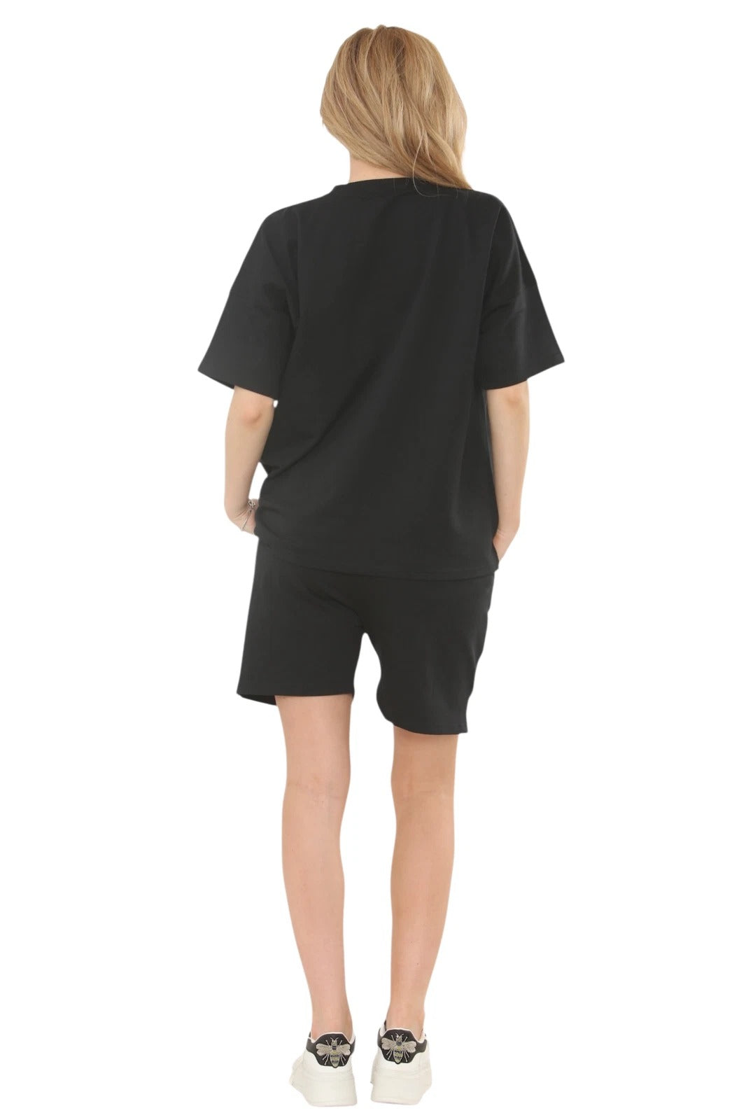 Womens Tracksuit Sets Loose Short Sleeve Tops and Shorts Set Oversized S-XXL
