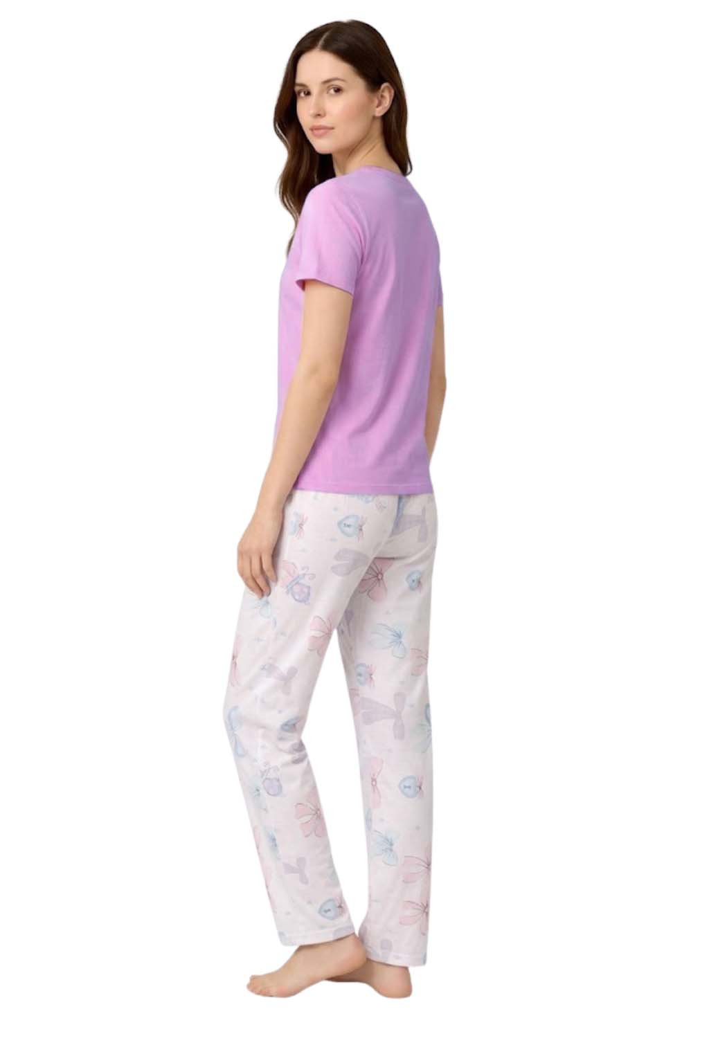 Women's Pyjamas Set Short Sleeve Cotton Printing Pjs Loungewear Soft Nightwear Sleepwear Set with Pockets Ladies Pjs Set S-XXL
