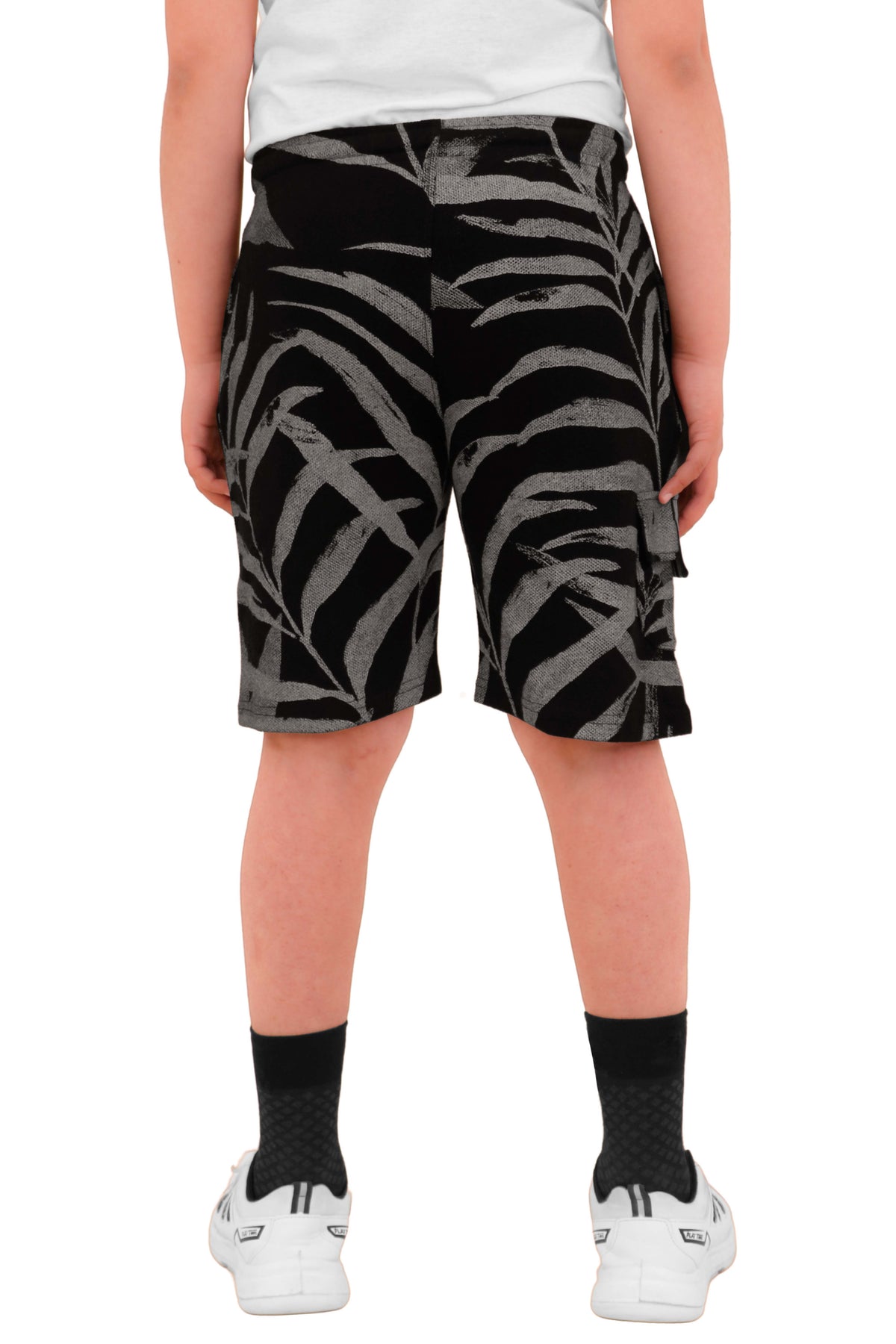 2 Pack Boys Cargo Shorts with Pockets Kids Terry Fleece Short Summer Shorts Elasticated Waistband 5-14 Years