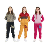 Bahob® Girls Tracksuits Set Top And Bottoms Fleece Zipper Hoodie Contrast Panel Butterfly Print Girl's Sportswear Set Tracksuits Activewear Set 3-14 Years