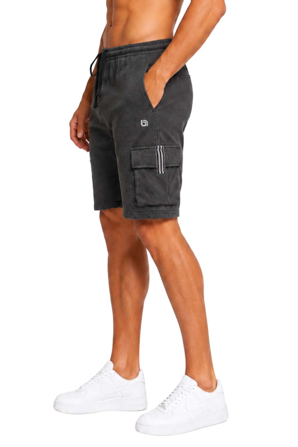 Bahob® Men's Fleece Short, Summer Casual Shorts Cotton with Elasticated Waistband Jogger Shorts S-XXL