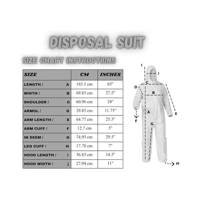 Bahob® 5 Pack Protective Disposable Overall Paper Boiler Suit Coveralls Protection Suit Elasticated hood, Cuffs and Ankles