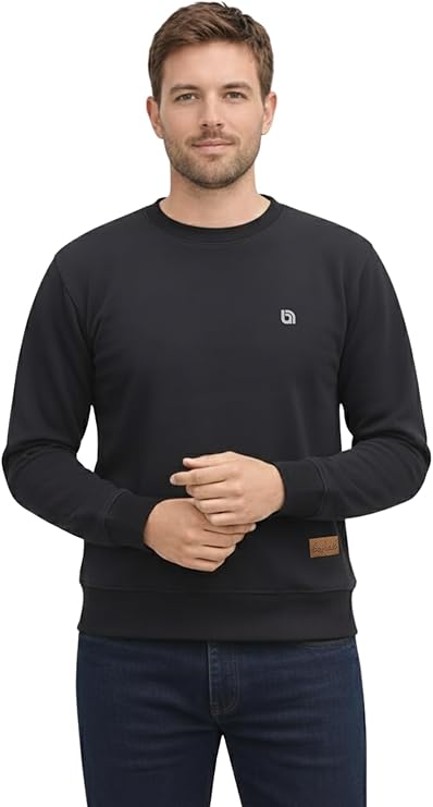Bahob® Men's Fleece Crew Neck Sweatshirt Pullovers Long Sleeve Jumper, Sweater S-3XL