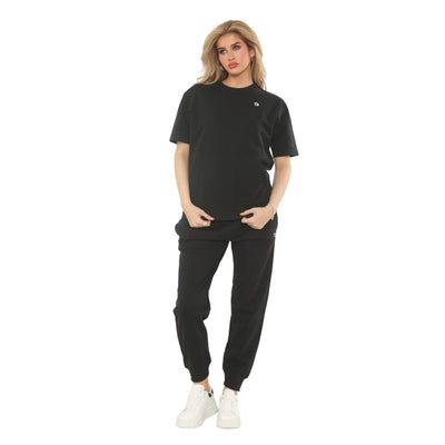 Women’s Sportswear Set, 2 Piece Women Track Suit Short Sleeve and Jogger Pants with Pockets Terry Fleece Ladies Tracksuits Activewear Gym Wear Set XS-XL