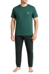 Bahob® Men's Pajamas Sets, Plain Short Sleeve Top and Bottoms Loungewear Set Soft Cotton Sleepwear Suits Nightwear For Mens S to 3XL