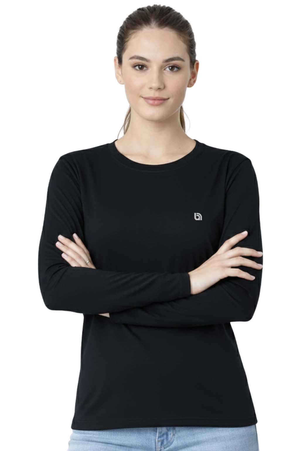 Bahob® 3 Pack Women's Classic-Fit Crewneck , Multipacks Ladies Long Sleeve T-Shirt Top S-XXL
