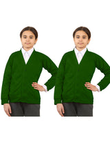 Bahob® 2 Pack Girls School Cardigan Fleece Sweatshirt Uniform School wear Shirts Crew Long Sleeve Top Pullover Jumper Round/V- Neck Age 5-14