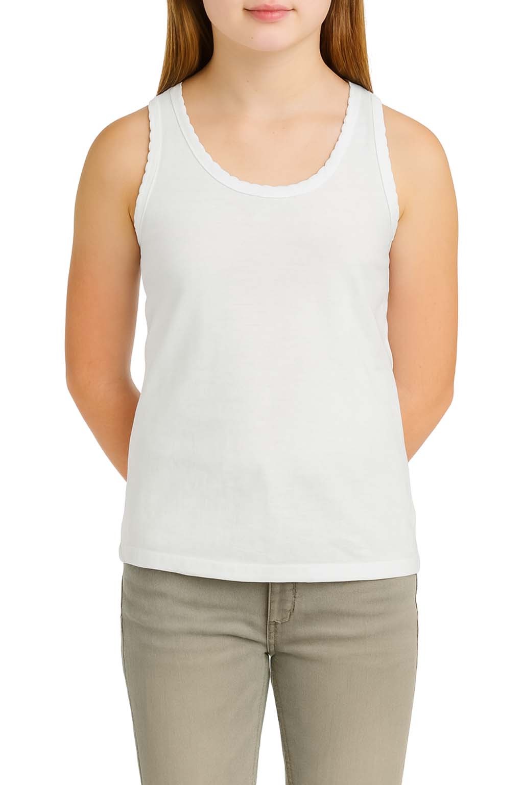 Bahob® 6 Pack Girl's Underwear Vests Soft Cotton Tank Tops Kids Sleeveless Vests Undershirts Cotton 5-14 Years
