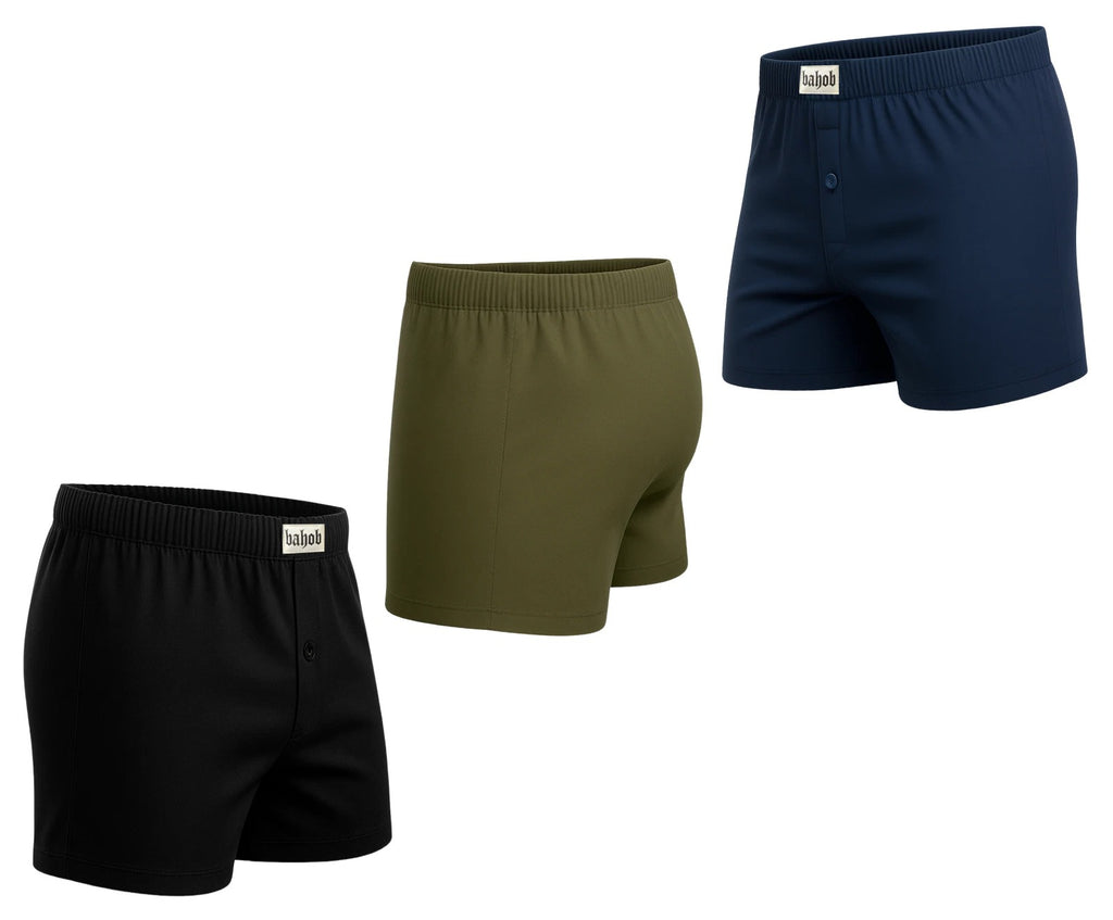 Bahob® Pack Of 6 Mens Boxers Shorts Button Open Fly Underpants Trunks For Mens Soft Cotton Boxer Shorts Comfortable Mens Underwear S-3XL
