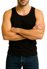 Bahob® New Men's Vest Multi Pack Lot Basic Regular Fitted Cotton Tank Top Athletic Soft Assorted Pack of 3