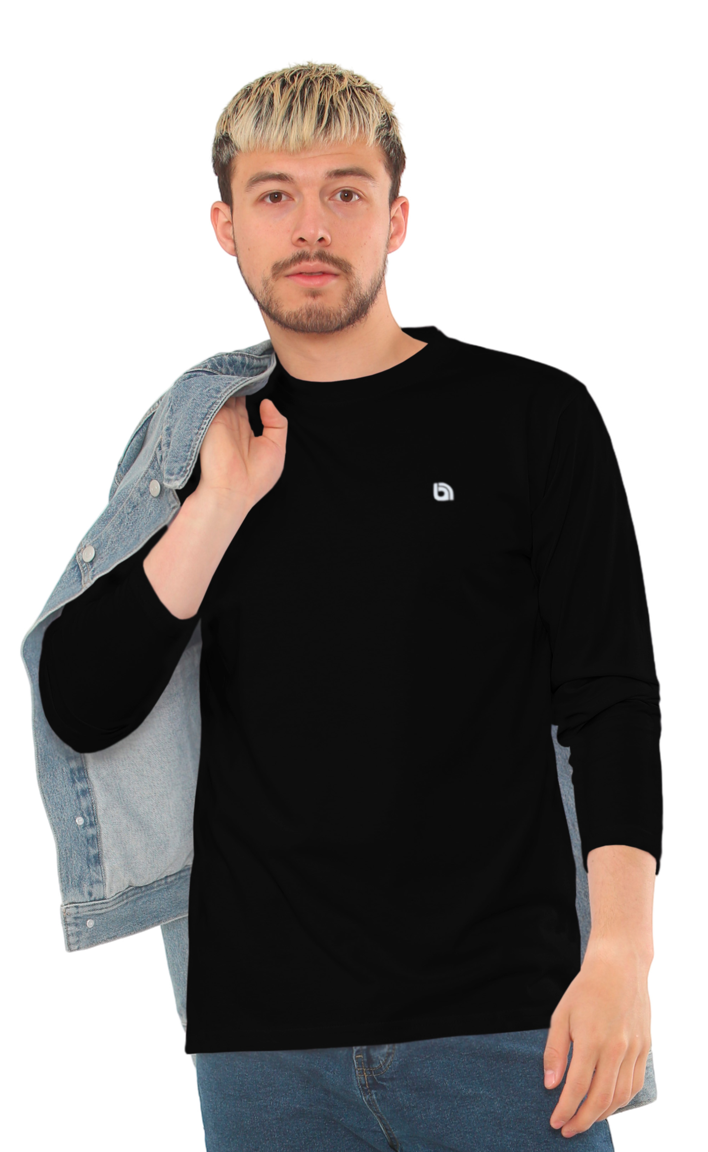 Bahob® 3 Pack Men's Long-Sleeved T-Shirt Round Neck T-Shirts Comfortable Crewneck Neck Tops for Men Soft Cotton S-3XL