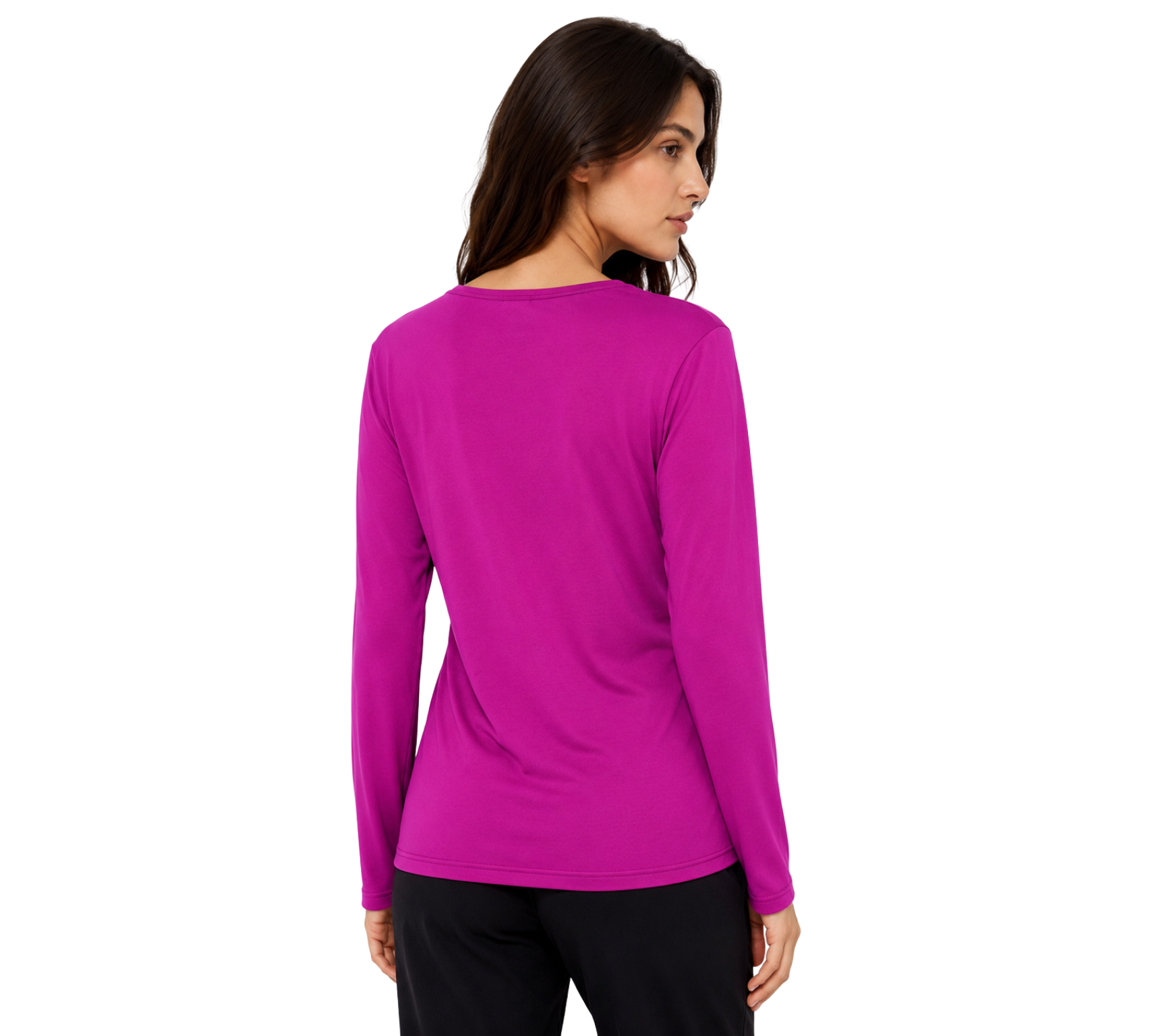 2 Pack Women's Classic Fit Long Sleeve V Neck T-Shirt Multipacks Ladies Long Sleeve T-Shirt Top S-XXL