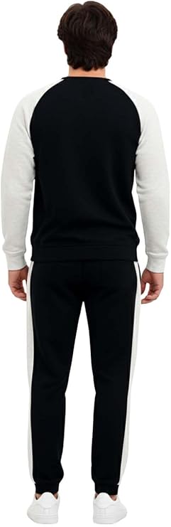 Bahob® Mens Tracksuit Set 2 Piece Sweatshirt and Joggers for Men Fleece Tracksuit Sets Gym Casual Exercise Running Sport Lounge Wear