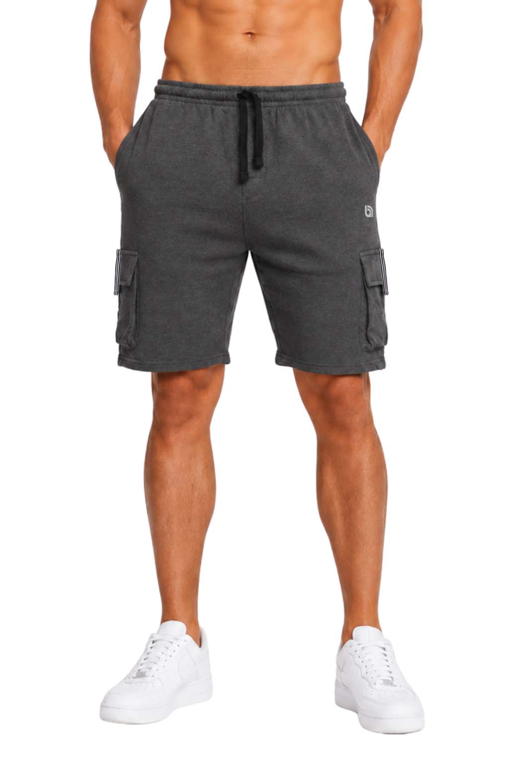 Bahob® Men's Fleece Short, Summer Casual Shorts Cotton with Elasticated Waistband Jogger Shorts S-XXL