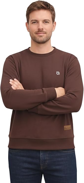 Bahob® Men's Fleece Crew Neck Sweatshirt Pullovers Long Sleeve Jumper, Sweater S-3XL