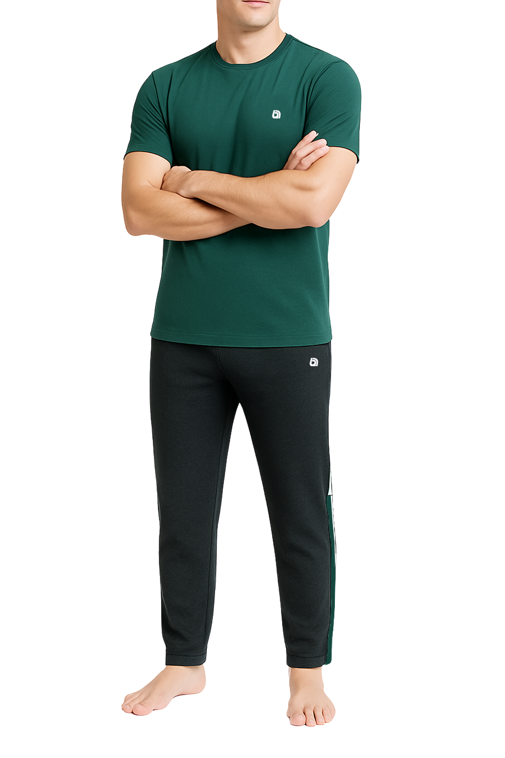 Bahob® Men's Pajamas Sets, Plain Short Sleeve Top and Bottoms Loungewear Set Soft Cotton Sleepwear Suits Nightwear For Mens S to 3XL