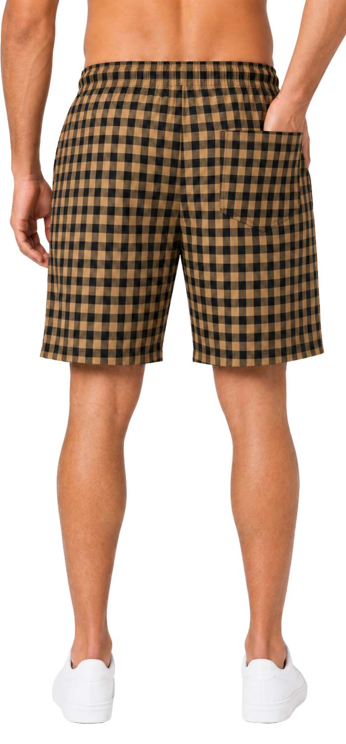2 Pack Men's Cotton Pyjamas Lounge Shorts Bottoms Check Woven Checked Pyjama Bottoms S-3XL