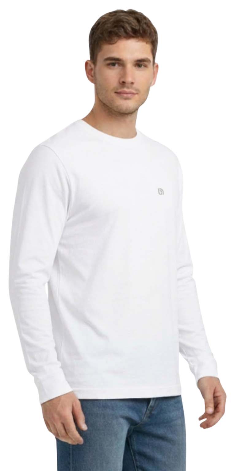 Bahob® 3 Pack Men's Long-Sleeved T-Shirt Round Neck T-Shirts Comfortable Crewneck Neck Tops for Men Soft Cotton S-3XL