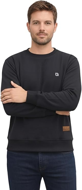 Bahob® Men's Fleece Crew Neck Sweatshirt Pullovers Long Sleeve Jumper, Sweater S-3XL