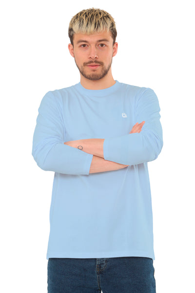 Bahob® 3 Pack Men's Long-Sleeved T-Shirt Round Neck T-Shirts Comfortable Crewneck Neck Tops for Men Soft Cotton S-3XL