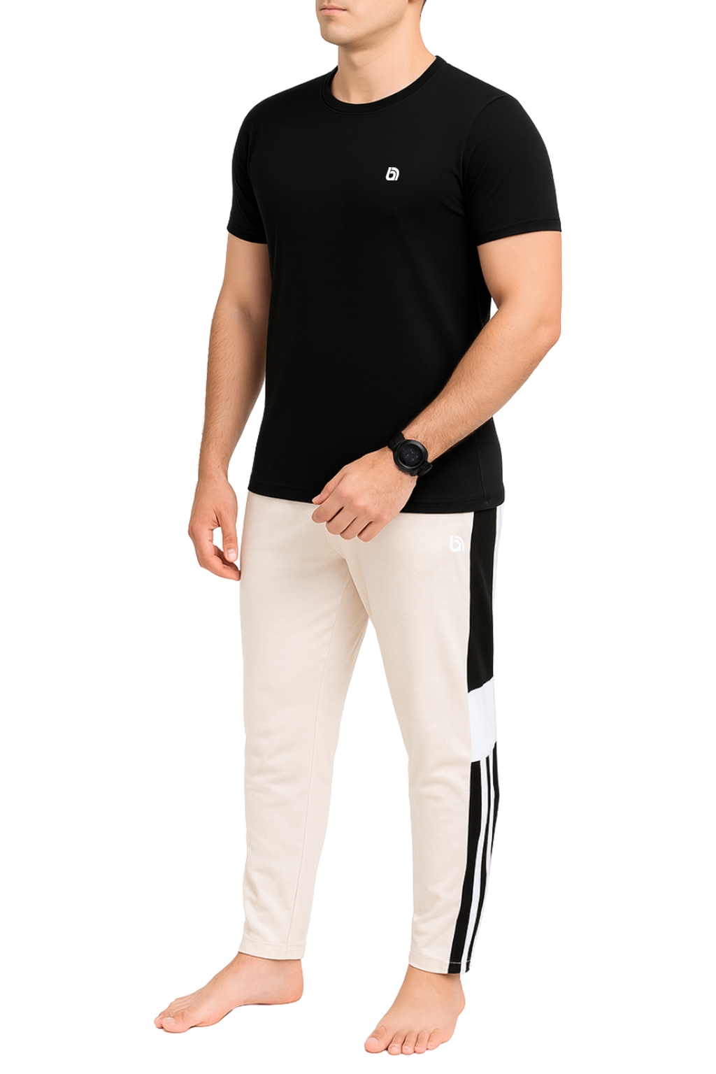 Bahob® Men's Pajamas Sets, Plain Short Sleeve Top and Bottoms Loungewear Set Soft Cotton Sleepwear Suits Nightwear For Mens S to 3XL