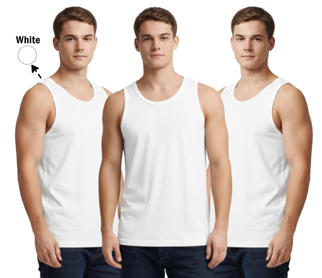 Bahob® New Men's Vest Multi Pack Lot Basic Regular Fitted Cotton Tank Top Athletic Soft Assorted Pack of 3