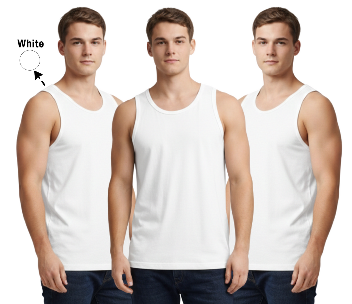 Bahob® New Men's Vest Multi Pack Lot Basic Regular Fitted Cotton Tank Top Athletic Soft Assorted Pack of 3