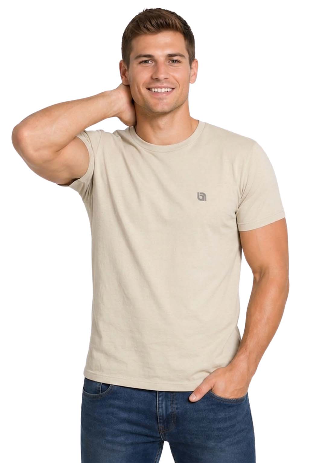 Bahob® Pack of 5 Men’s T-Shirts Crew Neck Short Sleeves Plain Soft Cotton Tops S-3XL