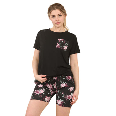 Women's Pajama's Sets with Shorts Ladies Pajama's Cotton Short Sleeve Soft 2 Pieces Pjs Set Summer Loungewear Sleepwear Nightwear for Women S-XXL