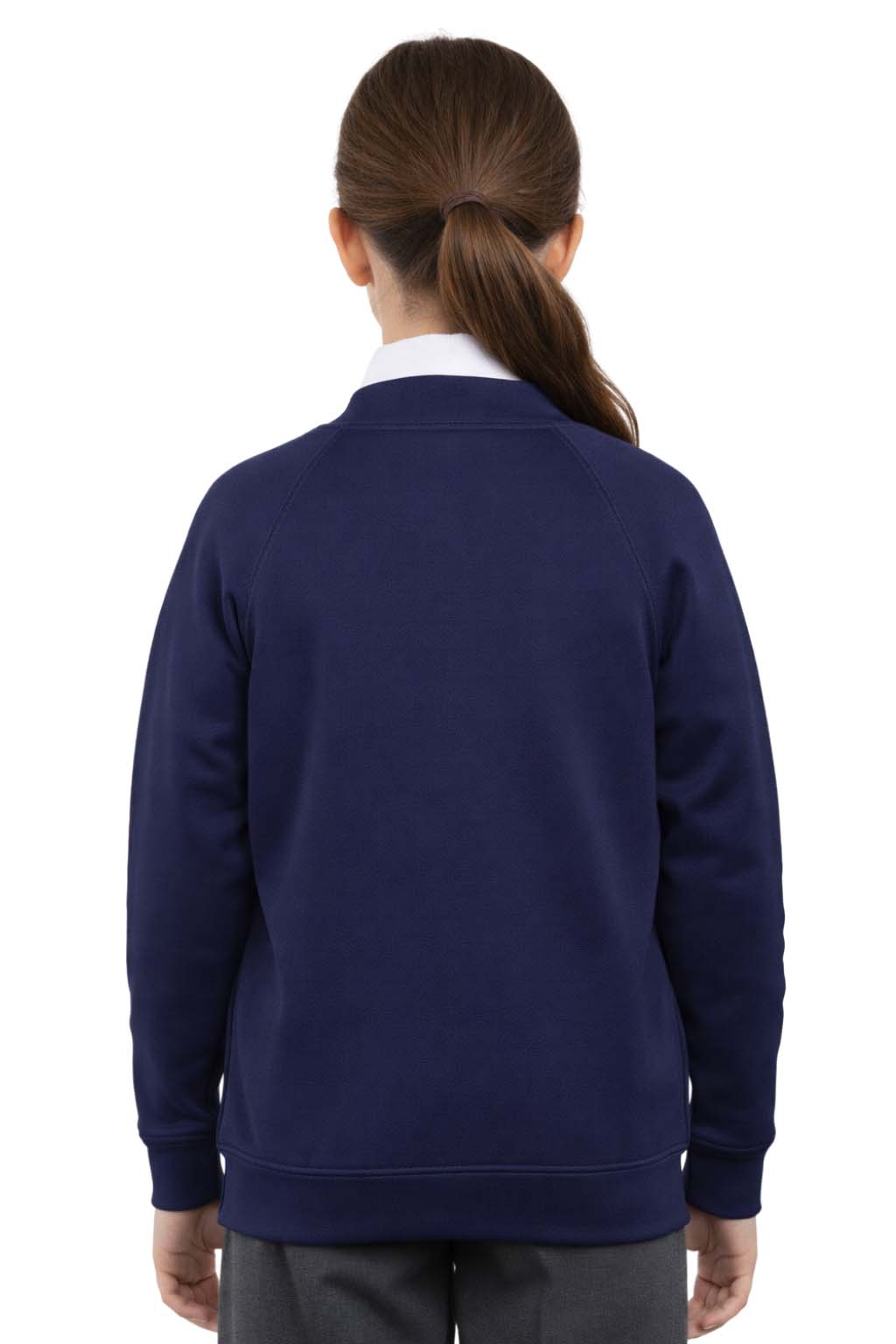 Bahob® 2 Pack Girls School Cardigan Fleece Sweatshirt Uniform School wear Shirts Crew Long Sleeve Top Pullover Jumper Round/V- Neck Age 5-14
