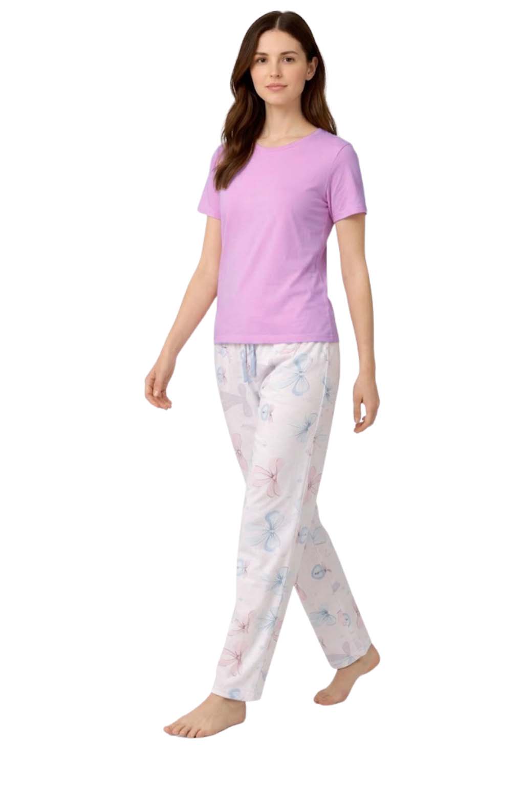 Women's Pyjamas Set Short Sleeve Cotton Printing Pjs Loungewear Soft Nightwear Sleepwear Set with Pockets Ladies Pjs Set S-XXL